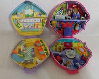 Lot Of 2 Vintage Polly Pocket Bluebird 1992 & 1995  Compacts.  NO FIGURES 