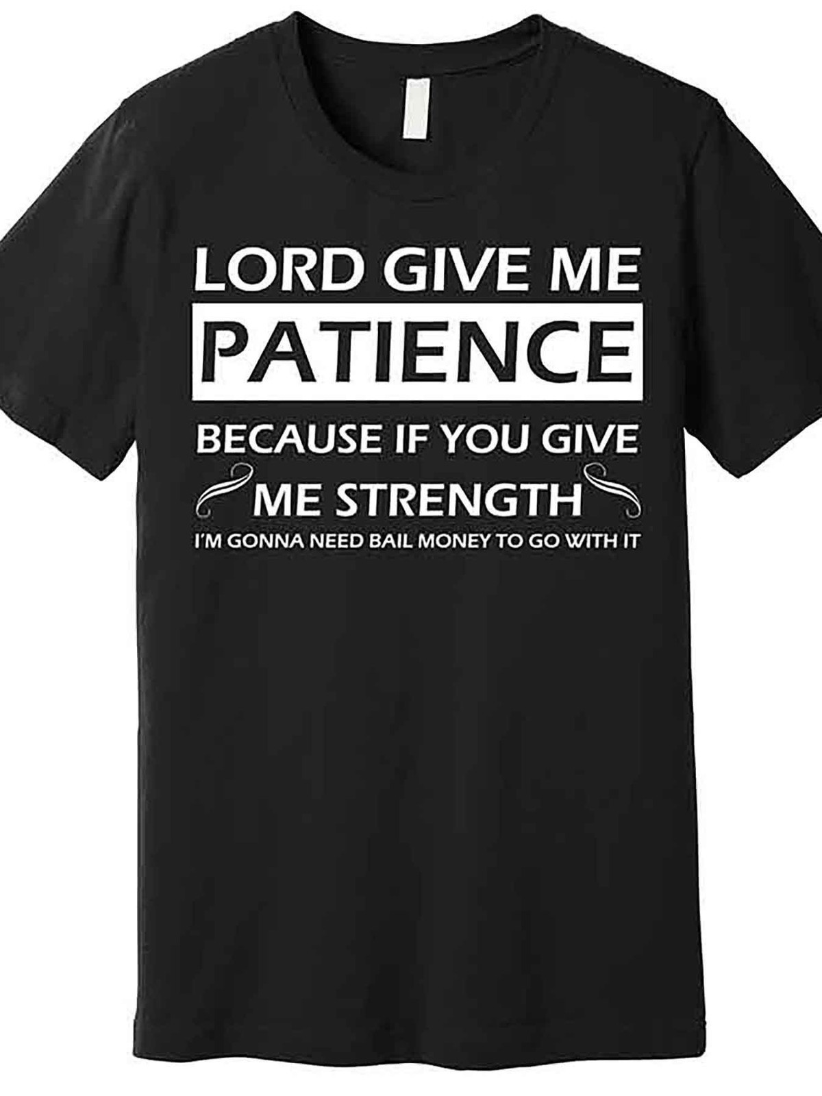 1pc of Lord Give Me Patience Pattern TshirtMen's Casual Round Neck S Regular S