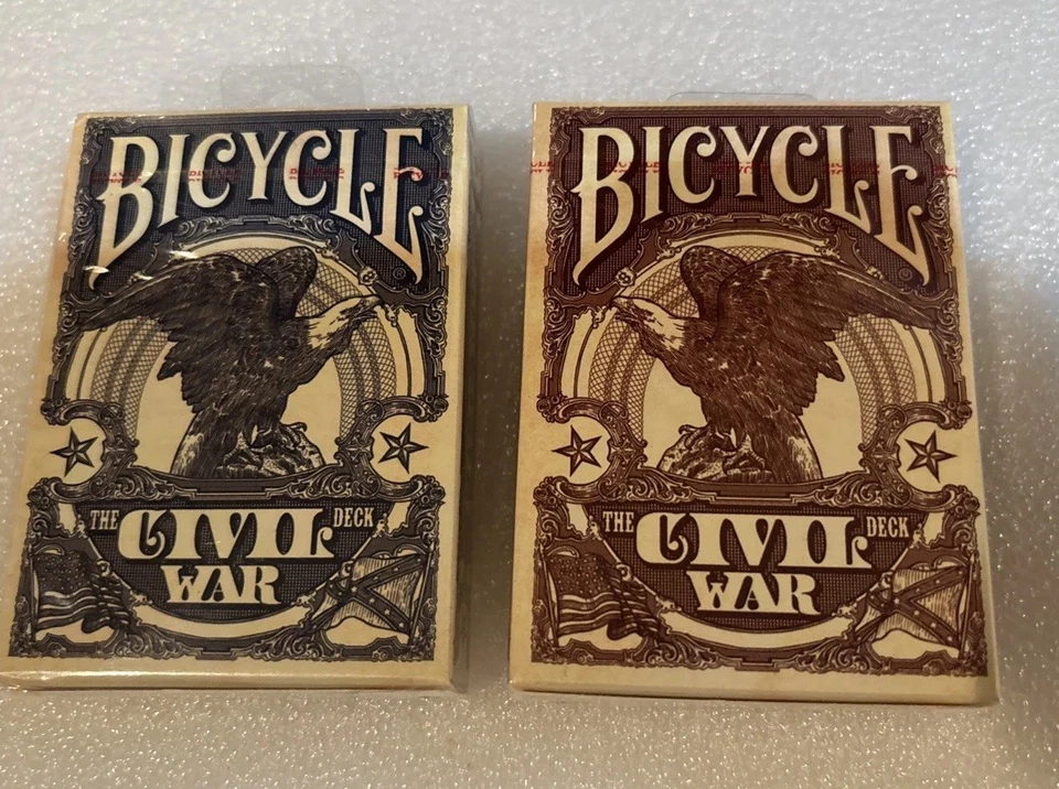 Juego de cartas de juego rojo y azul de la Guerra Civil de bicicleta edición limitada NUEVO sellado Foto 4 de 4
