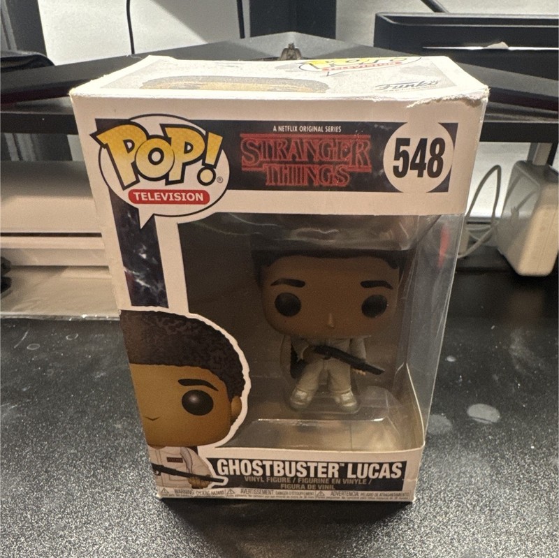 Funko Pop! Television Stranger Things Ghostbuster Lucas #548 Vinyl, Opened
