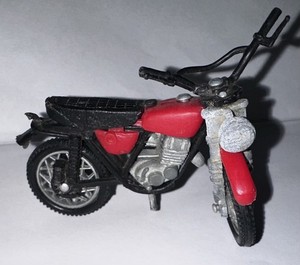 Vintage Diecast 3" Dirt Bike Red RARE Kawasaki/Yamaha type Motorcycle