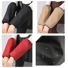 2 Pairs Faux Leather Waterproof Oilproof Oversleeves Cleaning Work Arm Sleeves