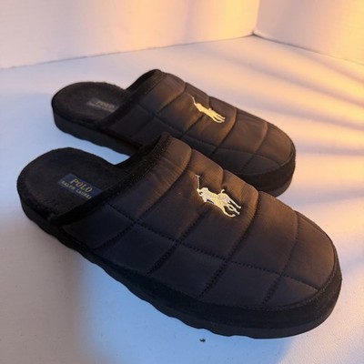 Polo Ralph Lauren Reade High Slipper Sz 13 D Reade Scuff II Black And White