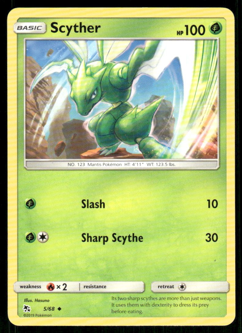 Scyther 5/68 Uncommon Hidden Fates Pokemon Lightly Played