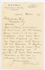 1887 Lockport NY Handwritten Letter – G.T. McComb Wholesale Hay Dealer  Business