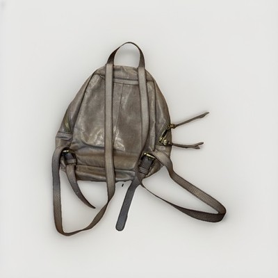 Vintage Hobo International Leather Mini Backpack Taupe Gray 