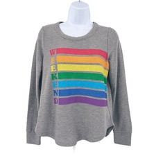 CHASER Weekend Rainbow Sweatshirt Gray Medium