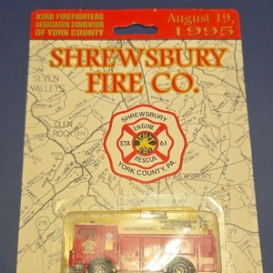Matchbox Shrewsbury Fire Co. York County PA Engine Rescue Station 61 1995