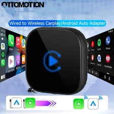 2in1 Ottomotion Wireless CarPlay  Adapter AI Box USB Plug&Play w/Smart Button
