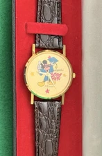 RARE ~ Vintage 1990 Grad Nite Disneyland Mickey Mouse Graduation Leather Watch