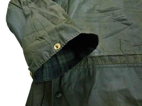 *HOT VTG Men's BARBOUR @ A5 DURHAM PARKA HOODED LINED OLIVE WAXED Jacket C42 M-L - Picture 8 of 19