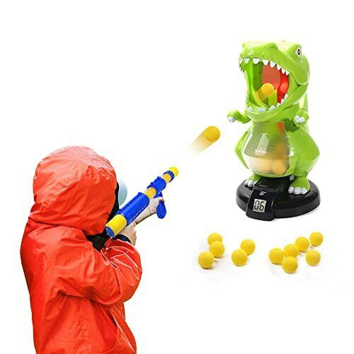 KIDS SHOOTING TOYS Dinosaur Foam Balls Electronic Target LCD Practice EAGLESTONE - Picture 1 of 8