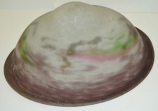 -BELLE VASQUE de LUSTRE SUSPENSION ou LAMPE à POSER PATE de VERRE MULLER Frères