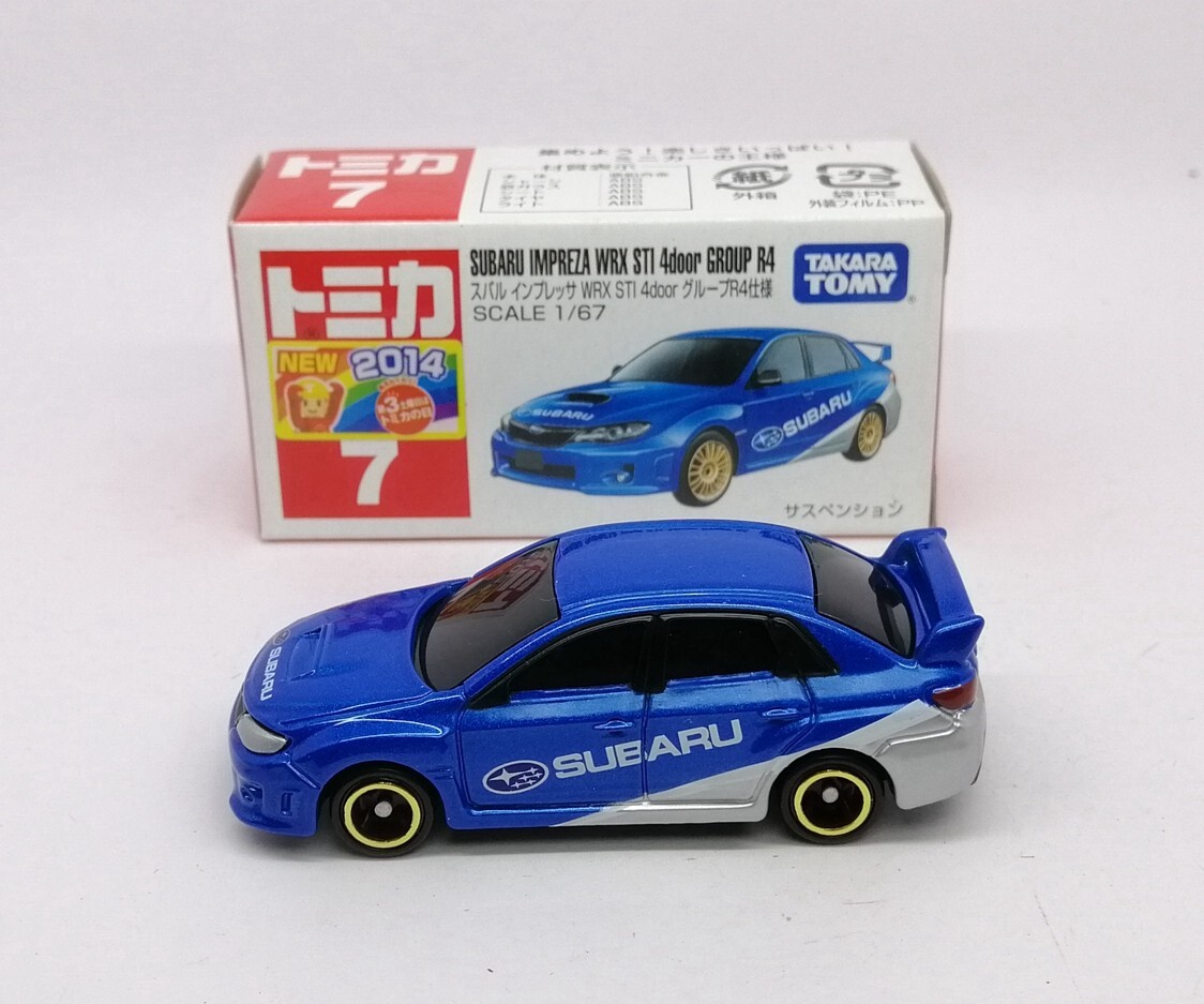 TOMICA 7 SUBARU IMPREZA WRX STI 4 DOOR GROUP R4 1/67 TOMY