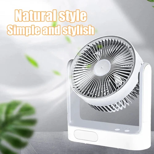 2025 New Rechargeable Fan With solar panel, 3 Speeds, LED light and 2 Free bulbs - Picture 9 of 12