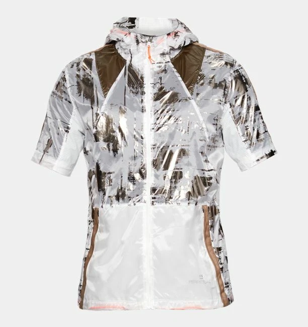 New Mens Under Armour heatgear Perpetual Short Sleeve Hooded Windbreaker Size L