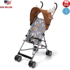 Lightweight Umbrella Stroller W/ Canopy Safe 3-Point Harness Compact Fold New