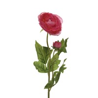 Ranunkel Mit BlüTe Und Knospe Am Stiel Kunstblume Dekoblume H: 57Cm Rot