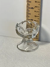 Stemmed salt dip glass scalloped top 2”