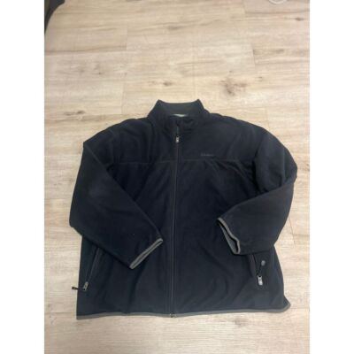 LL Bean Polartec Full Zip Black Fleece Mens Size XL Jacket