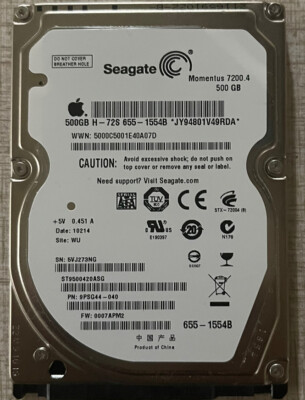 500GB Hard Drive High Sierra 2.5'' MacBook Pro 2010 2011 2012 A1278 A1286 A1297