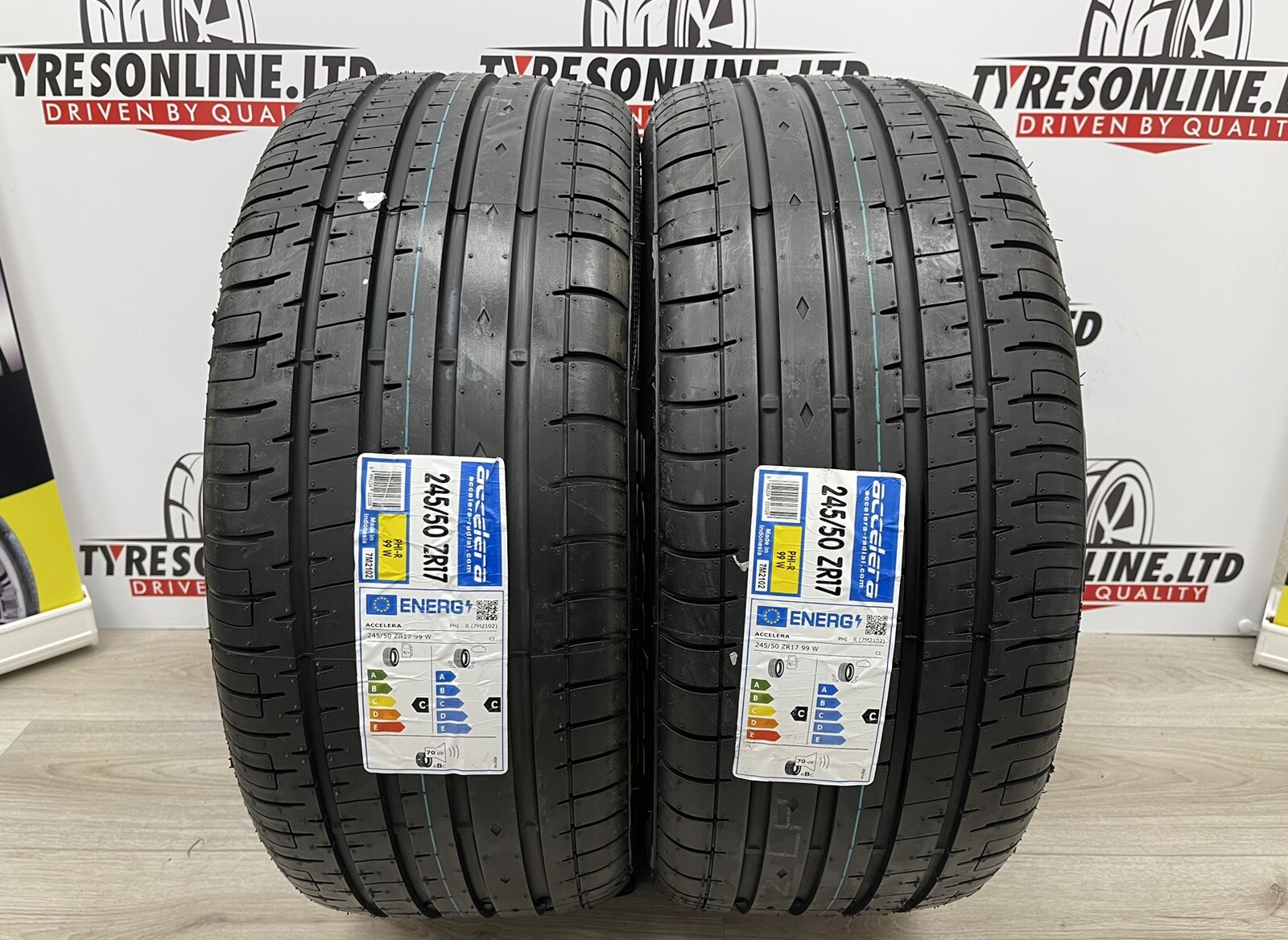 2 X 245 50 17 ACCELERA PHI-R 99W XL 245/50ZR17 BRAND NEW 2455017