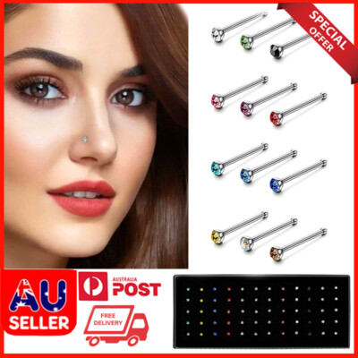  stud Piercing  Crystal Bar Studs 60 PCs Nose Fashion Colourful collection  AU