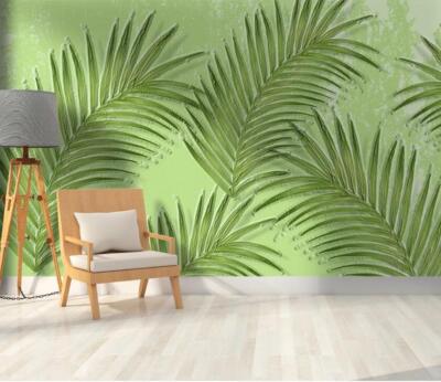 3D Thatch Leaves K6235 Wallpaper Mural Self-adhesive Removable Sticker Kay