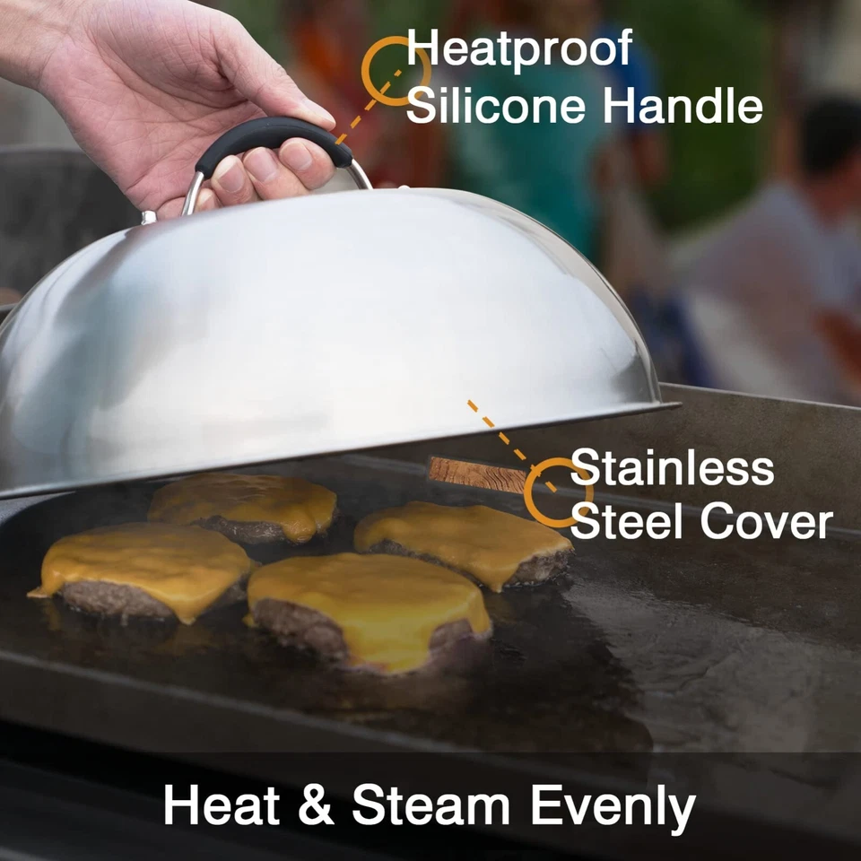 Prensa de plancha de hierro fundido con cúpula de fusión de 12 pulgadas para Blackstone para hamburguesa Smash Foto 2 de 4