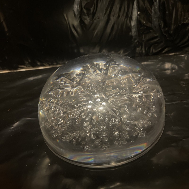 🌟Vintage Glass Snowflake Paperweight Cristal 24% Lead Crystal Made in France