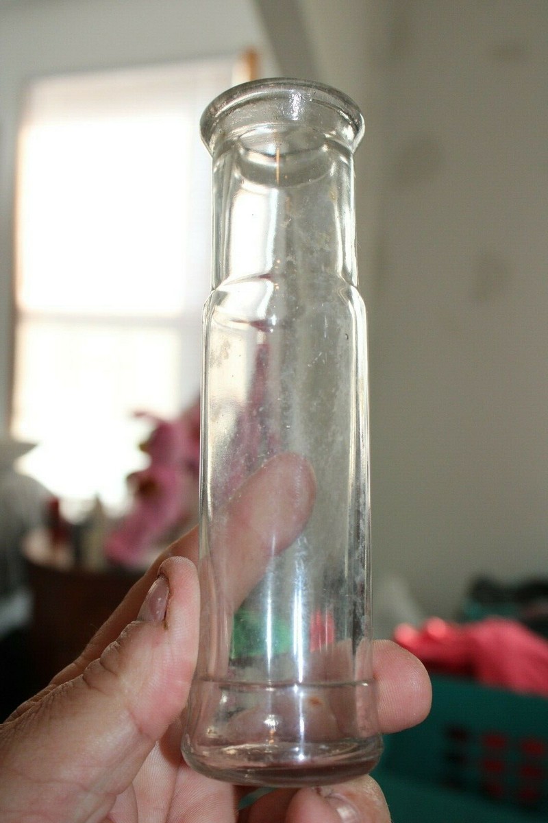 レトロ瓶 Antique 6 3/16'' Clear Cylinder Pickle Bottle, Item # A