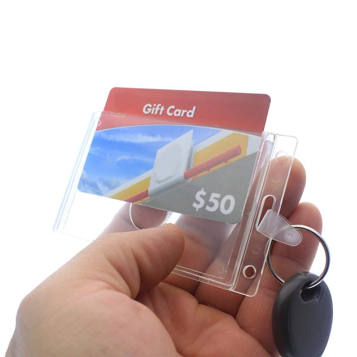 Plastic card on sale key rings