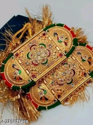 Meenakari Designer Armlet Rajputi Beautiful Jewelry Kundan Gold Plated Bajuband