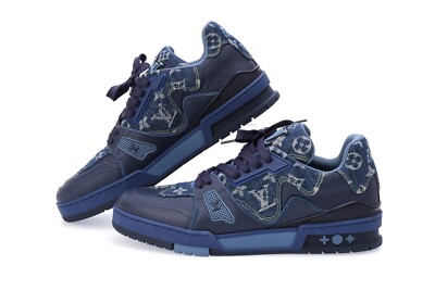 LOUIS VUITTON HERREN LV Trainers Line Turnschuhe 1A9IQH DENIM US8,5 Gebraucht...