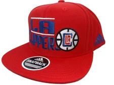 New Los Angeles Clippers Mens Adidas OSFA Flatbrim Snapack Red Cap Hat