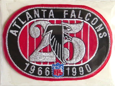 ATLANTA FALCONS ~ 25th ANNIVERSARY NFL TEAM PATCH ONLY Willabee & Ward WORN 1990