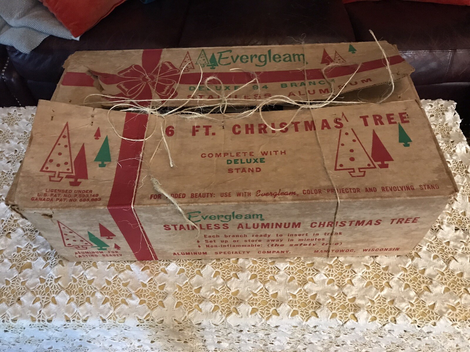 Vintage Evergleam Aluminum Christmas Tree 6 ft with stand and all 94