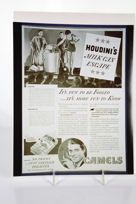 Photograph Reprint Houdini's Can Escape Camel Cigarette Ad - Tobacco Exec Estate