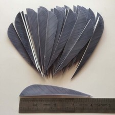 50PCS 4 inch Gray Parabolic Archery Arrow Fletches Fletching Feathers RW LW