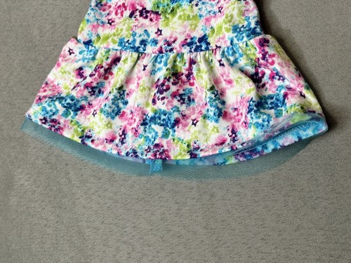 Vestido American Girl Doll Truly Me Flower Meet sin mangas verde azulado rosa púrpura - Imagen 3 de 7
