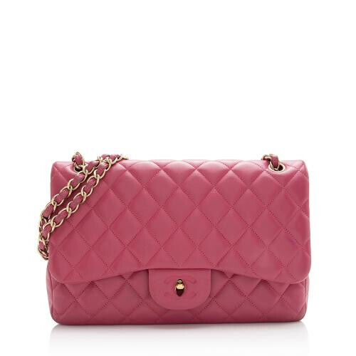 Chanel Lambskin klassische Jumbo Doppelklappe Tasche - Bild 1 von 12