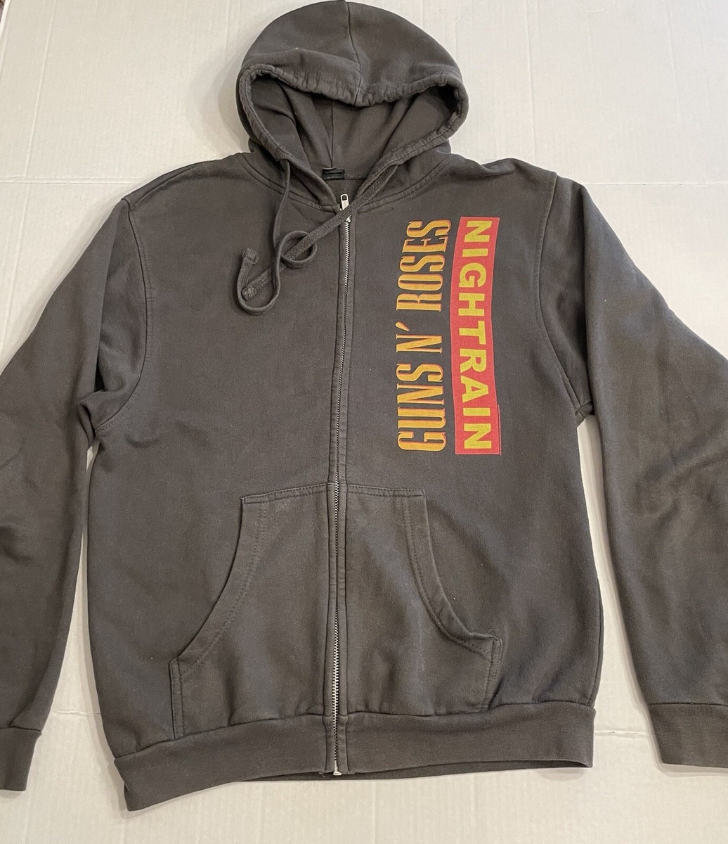 GUNS-N-ROSES NIGHT TRAIN ROBOT-Zip Up Hoodie Grey- Vintage GUNS-N-ROSES NIGHT TRAIN ROBOT-Zip Up Hoodie Grey- Vintage