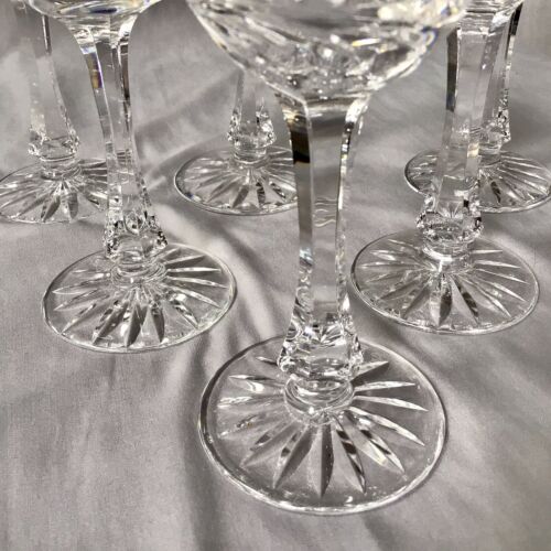 Royal Brierley Six English Cut Crystal Tiger Lily Pattern Wine Glasses H. 17.5cm - Picture 5 of 12