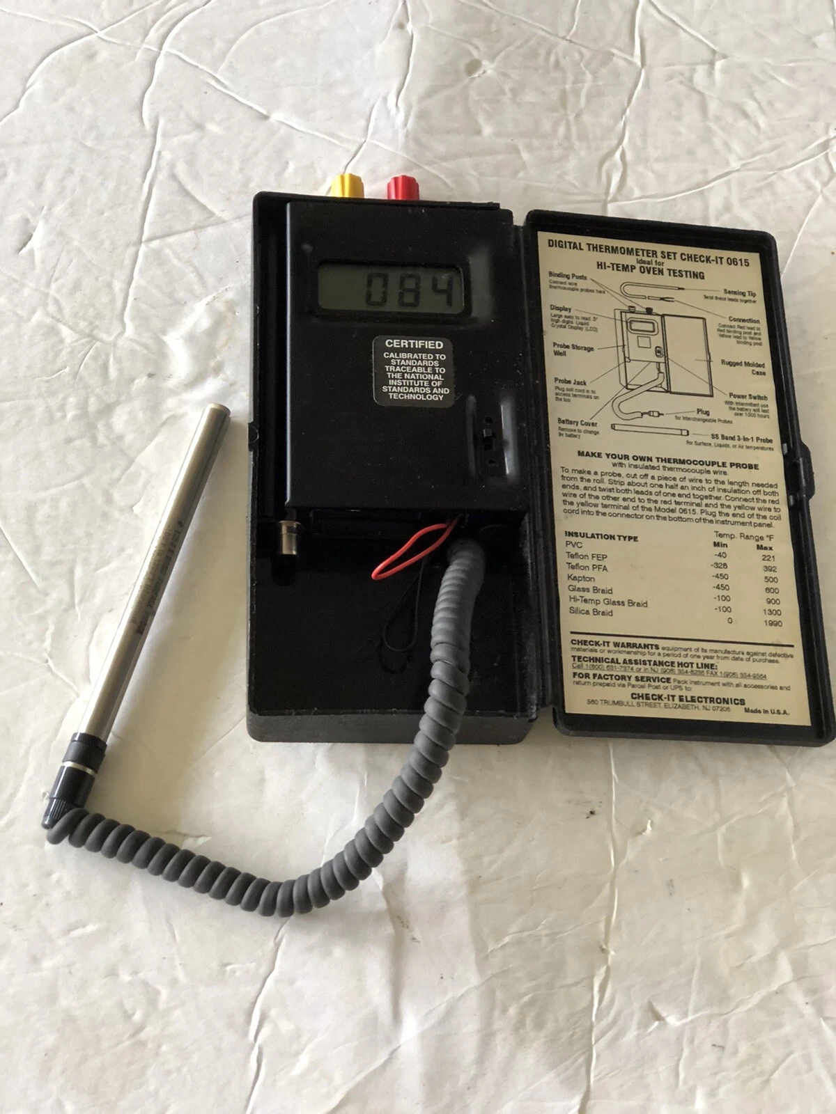 Check-It Oven Thermometer 0615 For Hi-Temp Testing -Made In USA, Read @D
Opens in a new window or ta