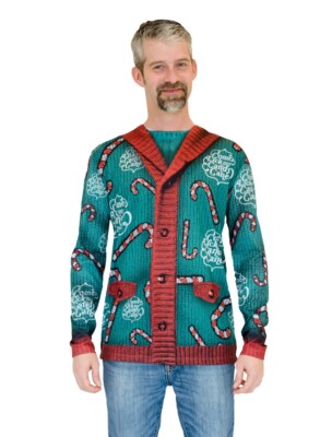 NEW Faux Real Lick My Candy Cane Large Christmas Sweater Long Sleeve T-Shirt