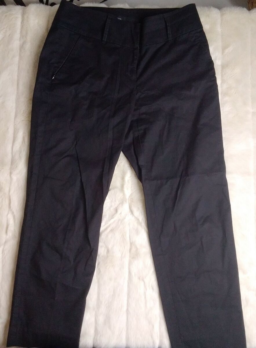 Ann Taylor Women's Black Cropped Pants Slacs w/ ZIPPED Ann Taylor Women's Black Cropped Pants Slacs w/ ZIPPED