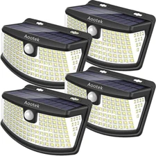 Aootek New Solar Motion Sensor Lights 120 Leds with Lights Reflector,270° Wide A