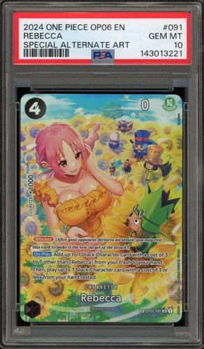 One Piece CCG Rebecca Special Alternate Art OP05-091 PSA 10 Gem Mint