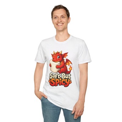 Dragon Marshmallow Fantasy Creature Fire Cute Magical Unisex Softstyle T-Shirt