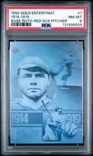 1992 GOLD ENTERTAINMENT BABE RUTH | RED SOX PITCHER1914-1919 1 PSA 8
